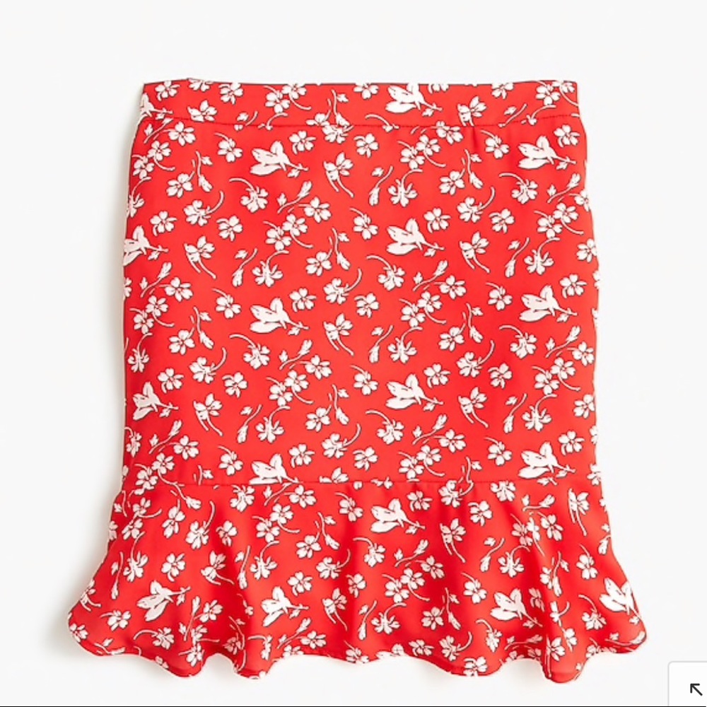 jcrew ruffle hem skirt NWT